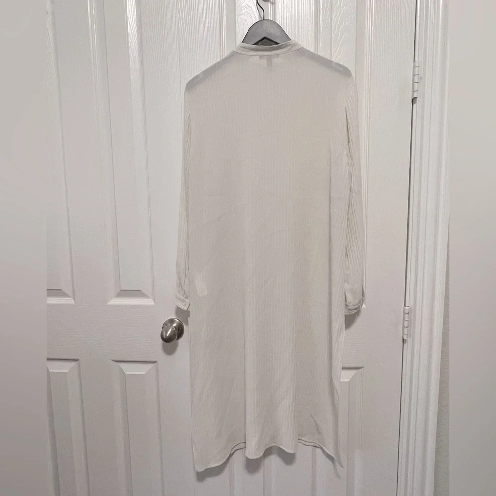 NWT EILEEN FISHER Accordion
Silk Jacquard Mandarin Collar
Long Shirt - Picture 11 of 11